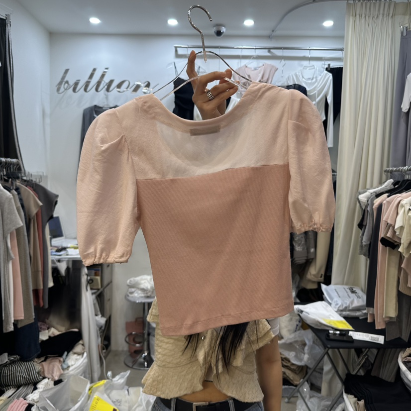 BILLION-L韓國㊣直郵東大門代購女裝新款25春夏襯衫蕾絲衫BILLION-L襯衫/蕾絲衫