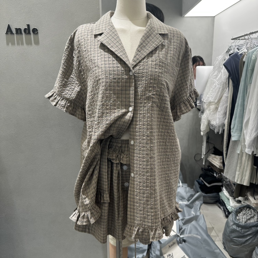 ANDE韓國直郵㊣東大門實拍女裝新品25春夏時尚推薦襯衫蕾絲衫ANDE襯衫/蕾絲衫