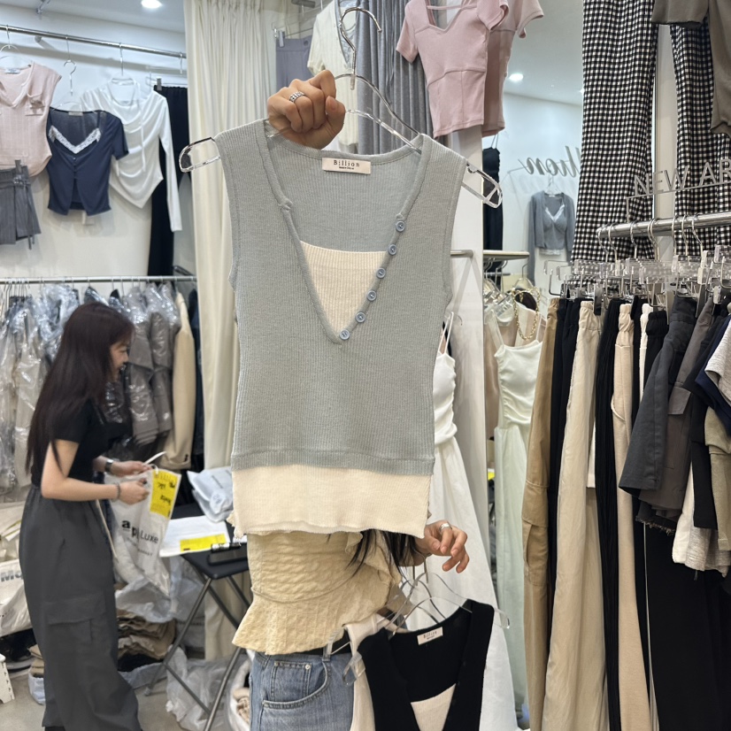 BILLION-L韓國直郵㊣東大門實拍女裝新品休閑時尚吊帶背心BILLION-L吊帶/背心圖色4