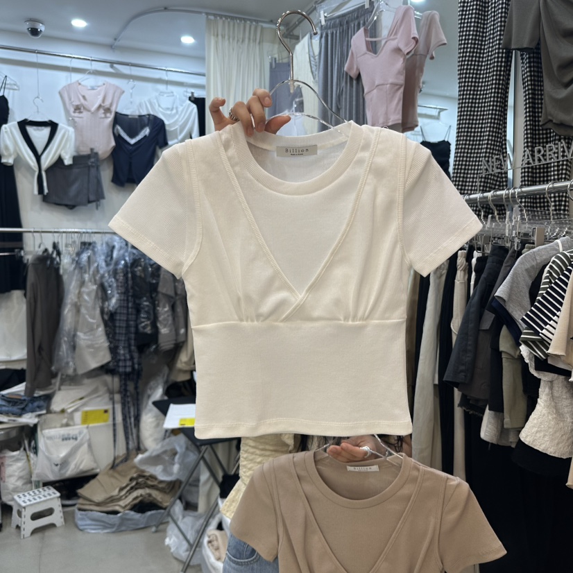 BILLION-L韓國直郵㊣東大門實拍女裝新品人氣時尚25春夏T恤BILLION-LT恤圖色2