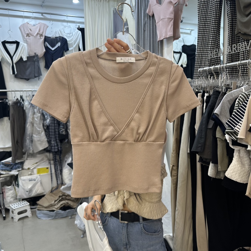 BILLION-L韓國直郵㊣東大門實拍女裝新品人氣時尚25春夏T恤BILLION-LT恤圖色3