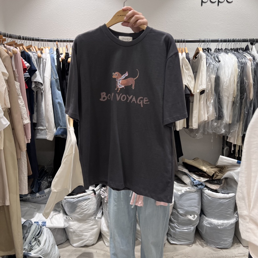ALMOND PEPE韓國㊣直郵東大門代購女裝新品25春夏休閑推薦T恤ALMOND PEPET恤圖色2