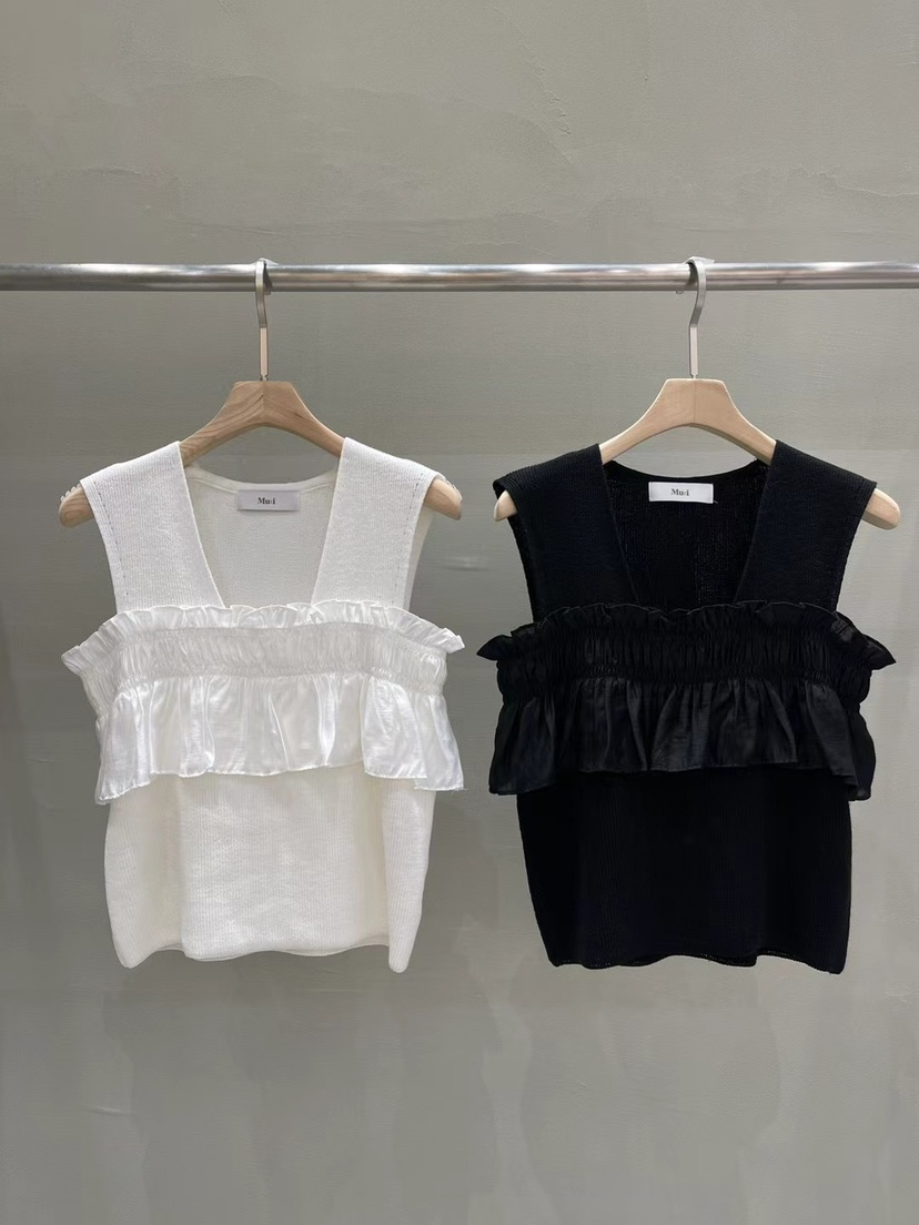 MU i韓國㊣直郵東大門代購女裝新款熱賣25春夏推薦吊帶背心Mu:i-Q吊帶/背心