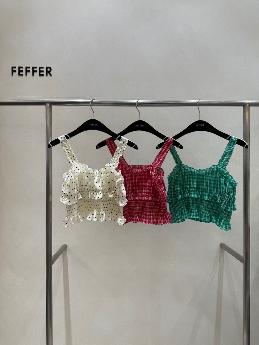 FEFFER韓國直郵㊣女裝新品休閑人氣25春夏時尚熱賣吊帶背心FEFFER吊帶/背心