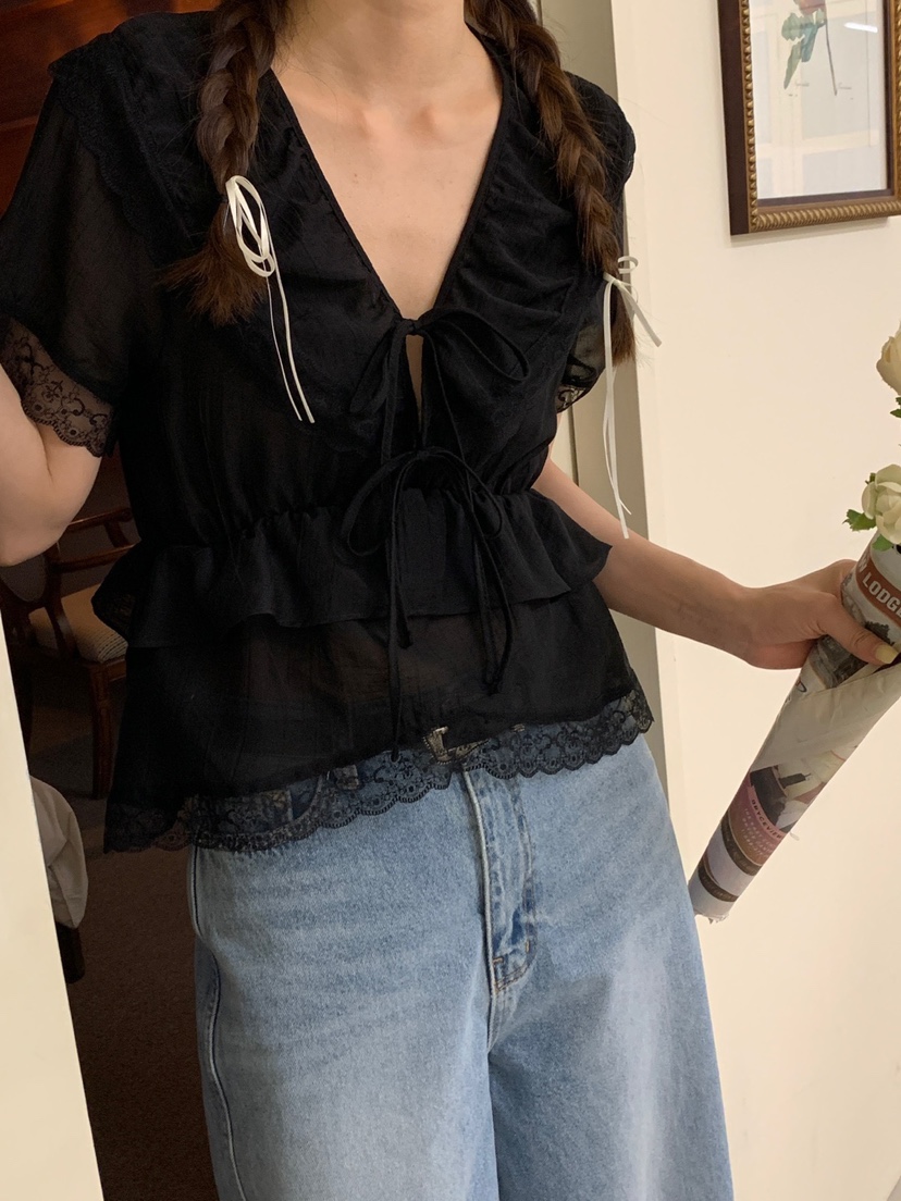 MORE THAN-P東大門實拍女士新款推薦人氣真品職業襯衫蕾絲衫MORE THAN襯衫/蕾絲衫