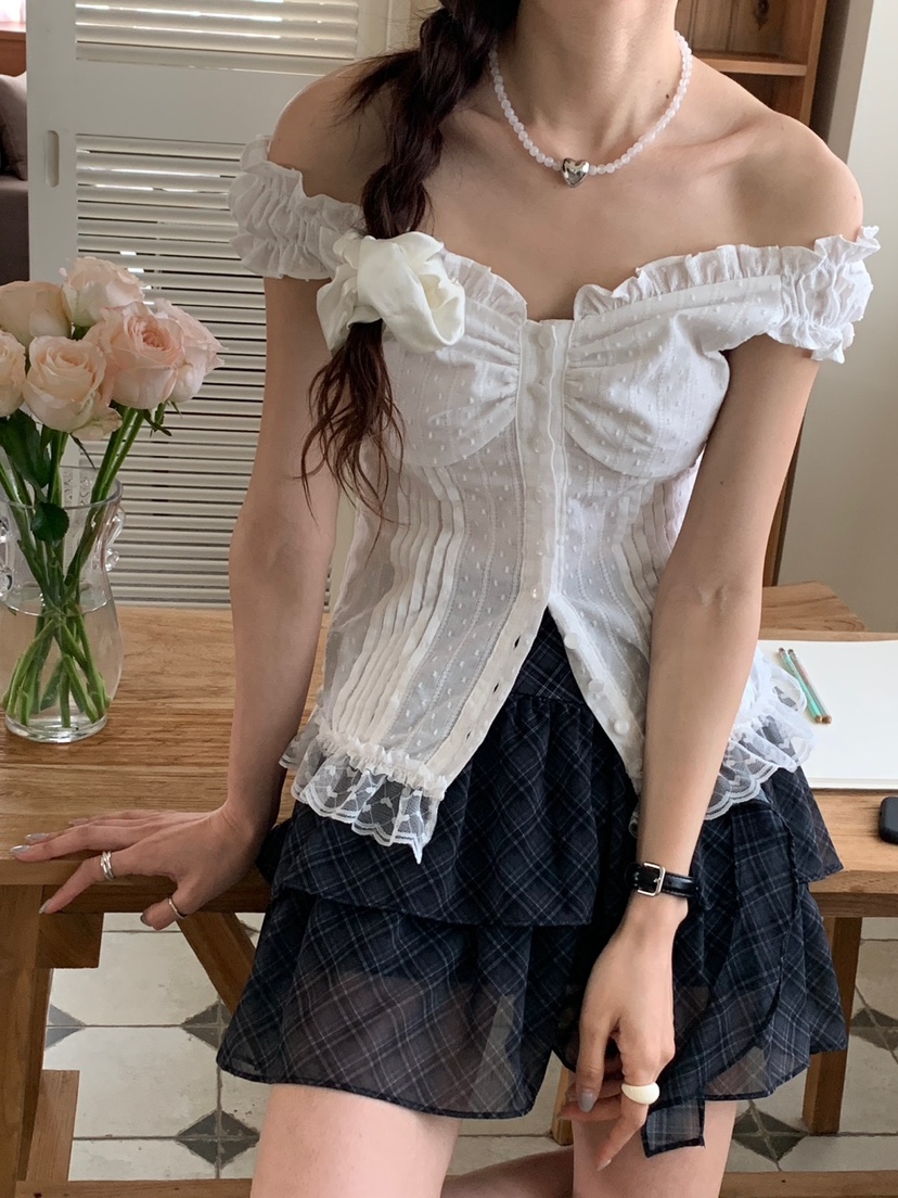 MORE THAN-P韓國直郵女士新品人氣推薦休閑時尚襯衫蕾絲衫MORE THAN襯衫/蕾絲衫