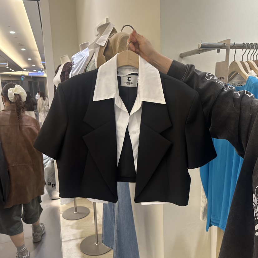 TOMGIRL韓國代購女士新款休閑人氣25春夏真品職業夾克可拆卸TOMGIRL夾克圖色2