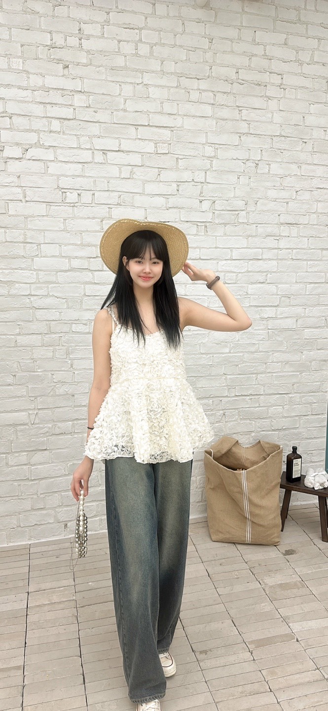 YARD韓國直郵女士新品熱賣25春夏時尚真品推薦吊帶背心刺繡YARD吊帶/背心