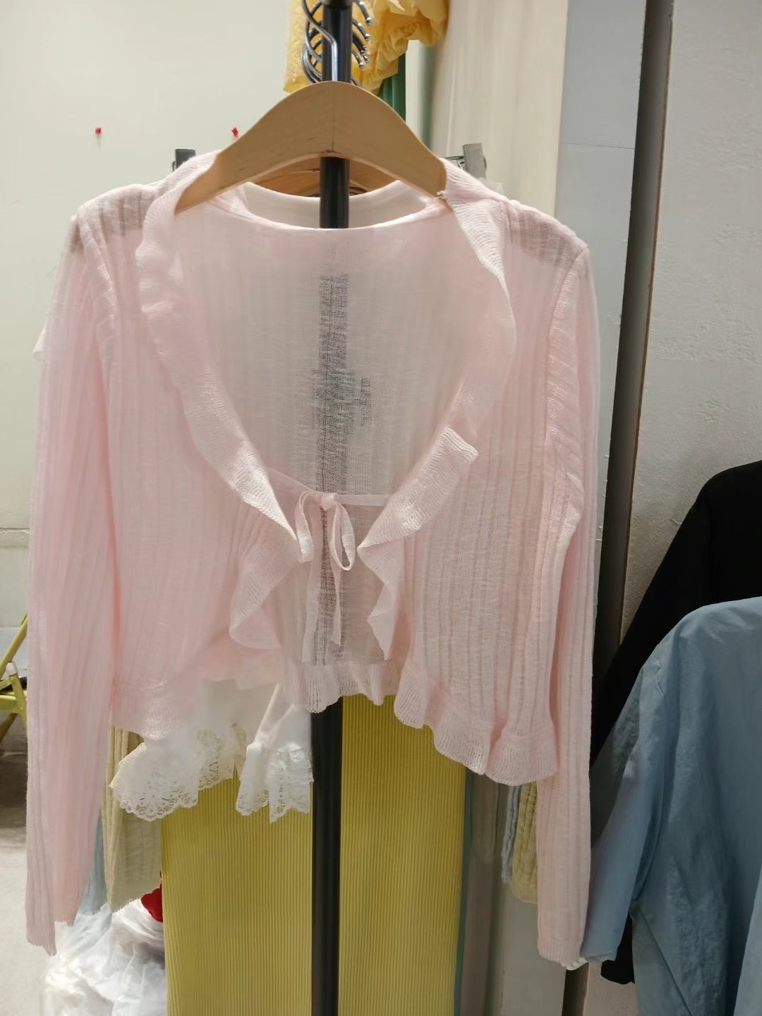 SEOULER東大門代購女裝新品25春夏推薦針織衫荷葉邊短款開衫SEOULER針織衫圖色3