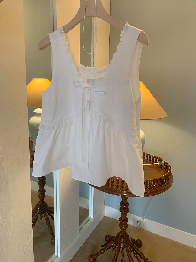 MELLOUNGE-멜라운지-T韓國代購女裝新品25春夏吊帶背心鉤針編織MELLOUNGE-T吊帶/背心