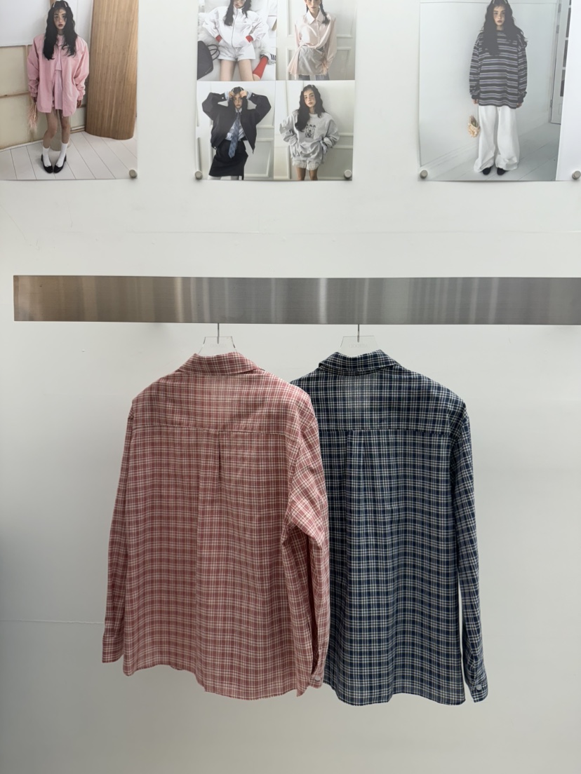 AMOOD韓國直郵女裝新品真品25春夏時尚推薦熱賣襯衫蕾絲衫格紋AMOOD襯衫/蕾絲衫