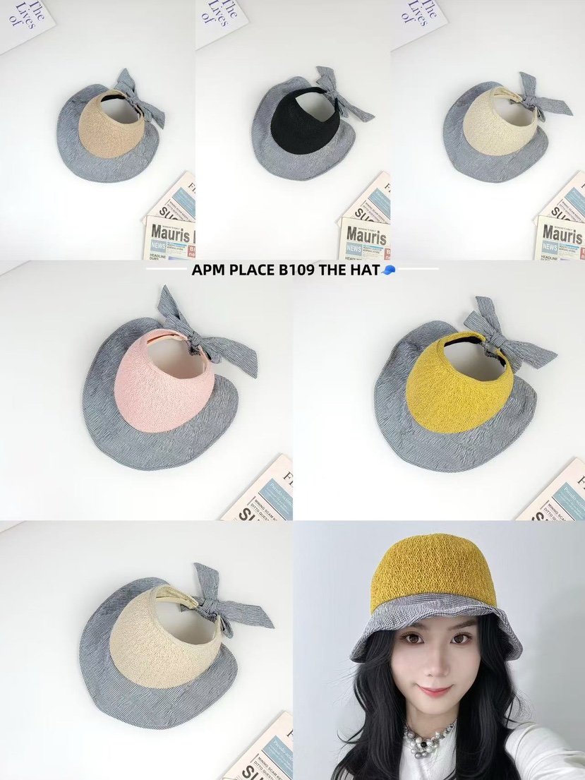 THE HAT-P韓國代購女士新款職業時尚25春夏帽子漁夫帽格紋THE HAT帽子