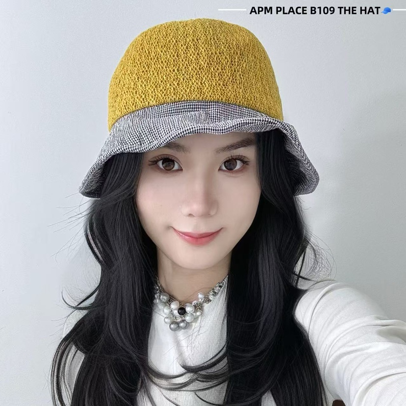 THE HAT-P韓國代購女士新款職業時尚25春夏帽子漁夫帽格紋THE HAT帽子