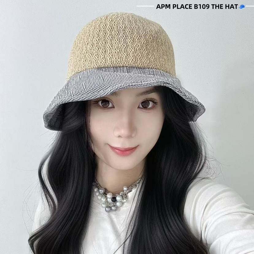 THE HAT-P韓國代購女士新款職業時尚25春夏帽子漁夫帽格紋THE HAT帽子圖色2