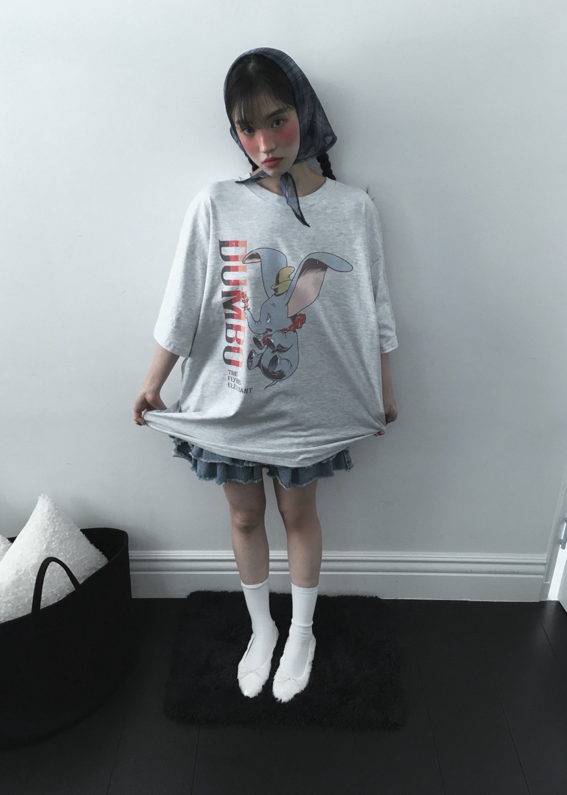 OURWAVE/OUR ROOM韓國直郵女士新品熱賣休閑人氣T恤小飛象Our Wave/Our RoomT恤