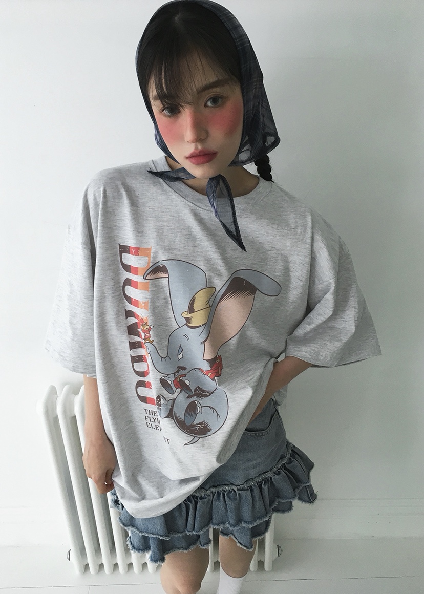 OURWAVE/OUR ROOM韓國直郵女士新品熱賣休閑人氣T恤小飛象Our Wave/Our RoomT恤