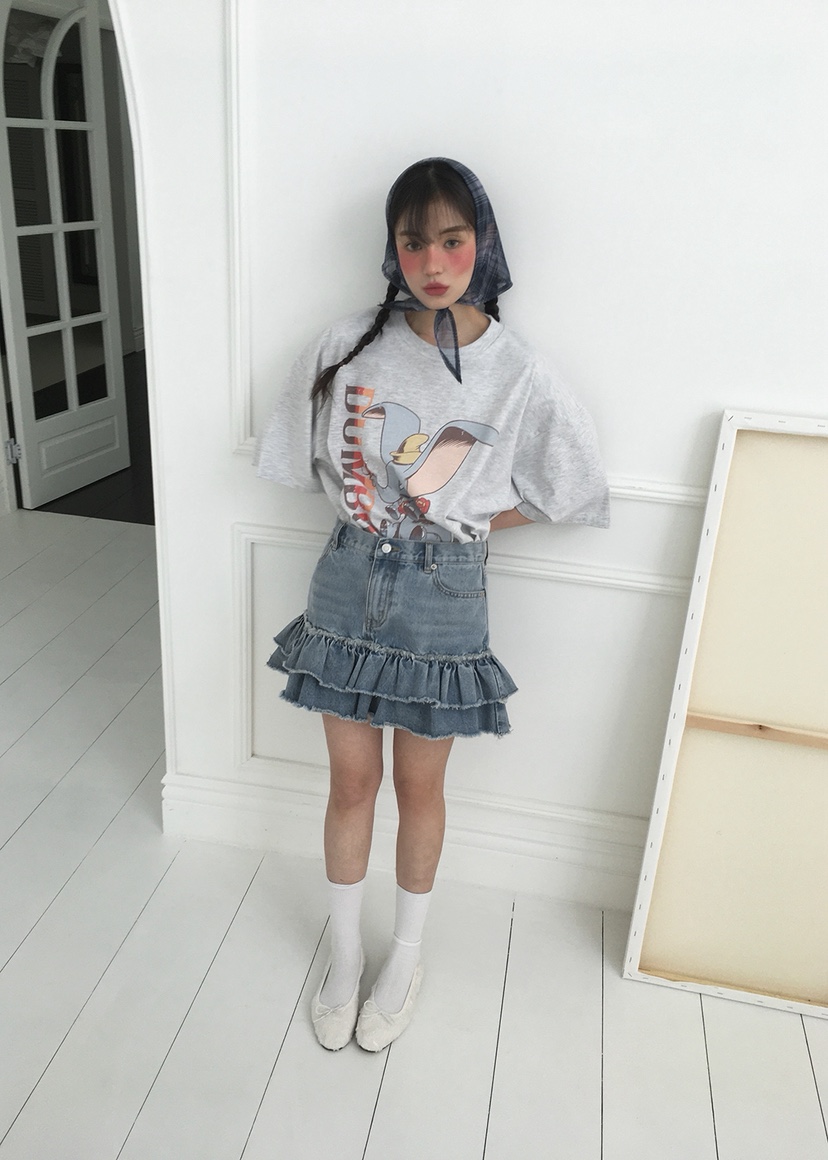 OURWAVE/OUR ROOM韓國直郵女士新品熱賣休閑人氣T恤小飛象Our Wave/Our RoomT恤