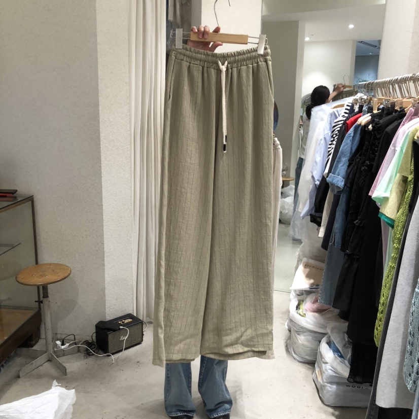 SSEMIENNE韓國直郵㊣女裝新款25春夏熱賣時尚人氣休閑褲亞麻SSEMIENNE休閑褲圖色2