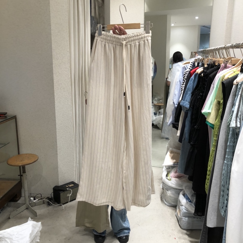 SSEMIENNE韓國直郵㊣女裝新款25春夏熱賣時尚人氣休閑褲亞麻SSEMIENNE休閑褲圖色3