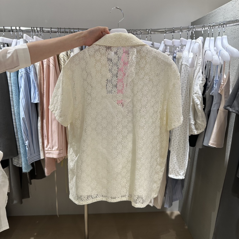 FAVOR-P韓國直郵㊣女裝新品人氣休閑推薦25春夏襯衫蕾絲衫FAVOR襯衫/蕾絲衫