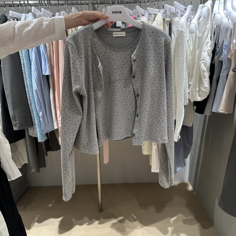 FAVOR-P東大門代購女士新品休閑人氣25春夏時尚長袖T恤羊毛衫FAVOR長袖T恤圖色2