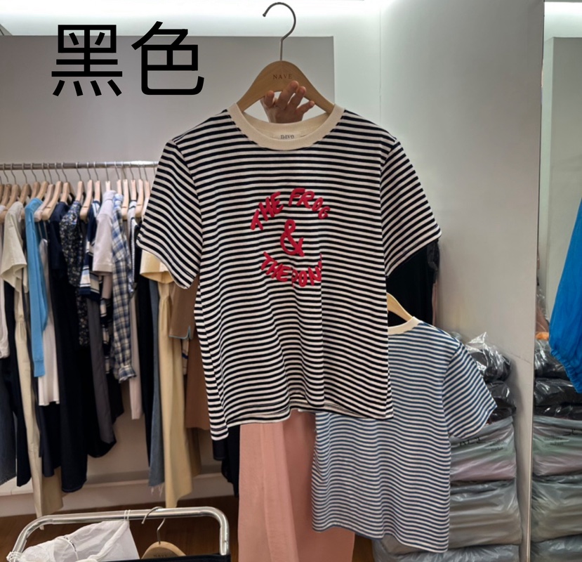 NAVE韓國直郵女裝新品休閑職業推薦人氣時尚熱賣25春夏真品T恤NAVET恤圖色2