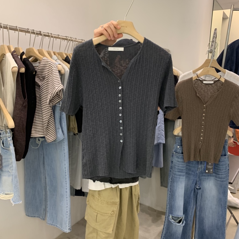 PHILO韓國直郵女裝新品熱賣25春夏推薦時尚休閑職業人氣T恤PHILOT恤圖色3