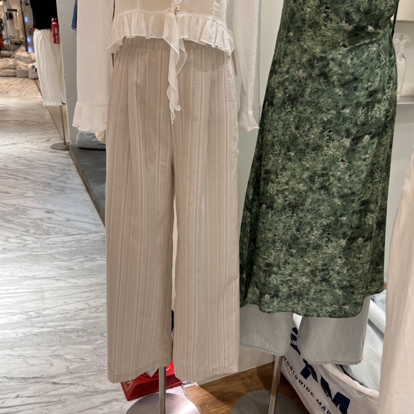 UNCOVER東大門代購女士新品熱賣休閑25春夏推薦時尚休閑褲條紋UNCOVER休閑褲圖色2