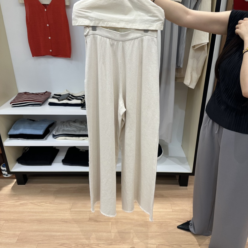 MUYBIEN韓國直郵女裝新品人氣職業推薦休閑熱賣25春夏休閑褲亞麻MUYBIEN休閑褲