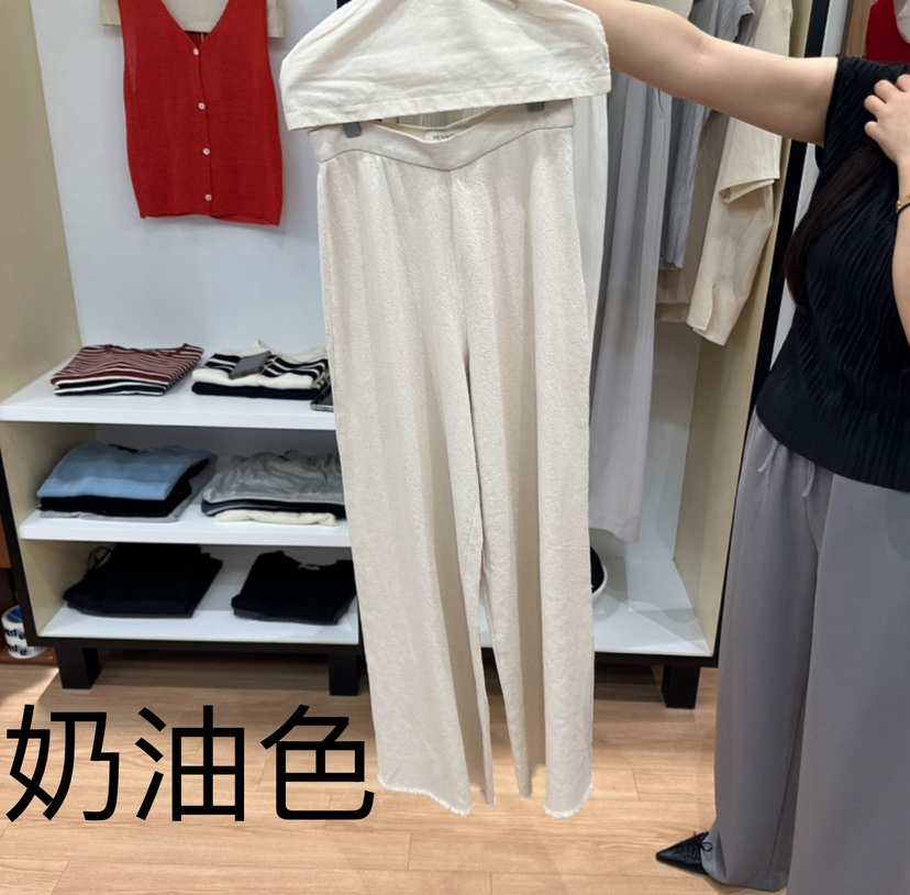 MUYBIEN韓國直郵女裝新品人氣職業推薦休閑熱賣25春夏休閑褲亞麻MUYBIEN休閑褲圖色2