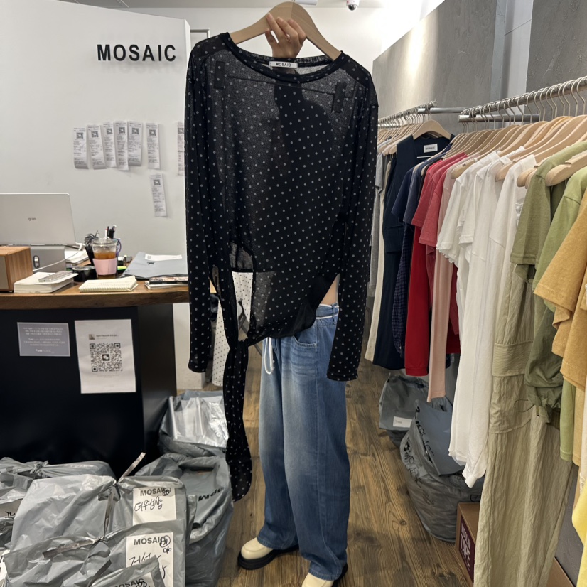 MOSAIC東大門代購女士新品熱賣人氣時尚25春夏職業真品長袖T恤MOSAIC長袖T恤圖色2
