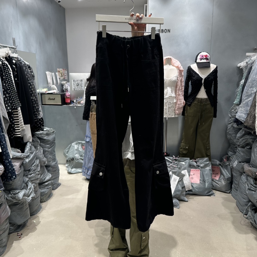 RIBBON東大門代購女士新款真品推薦人氣休閑25春夏休閑褲綁帶RIBBON休閑褲圖色3