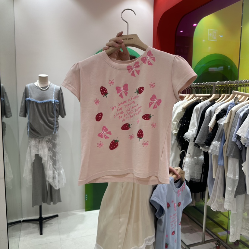 MINI UNNI韓國代購女裝新品休閑推薦25春夏人氣真品時尚T恤MINI UNNIT恤圖色2