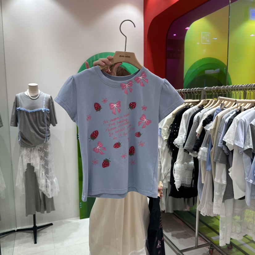 MINI UNNI韓國代購女裝新品休閑推薦25春夏人氣真品時尚T恤MINI UNNIT恤圖色3