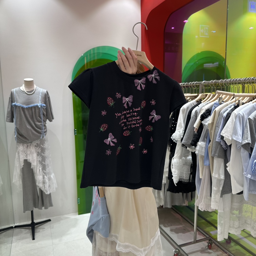 MINI UNNI韓國代購女裝新品休閑推薦25春夏人氣真品時尚T恤MINI UNNIT恤圖色4
