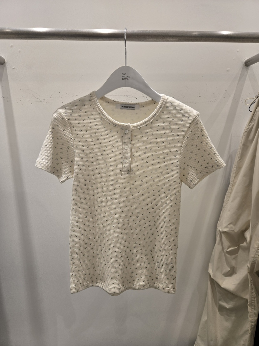 THE SECOND GROW東大門代購女士新品真品時尚人氣T恤紐扣THE SECOND GROWT恤圖色2