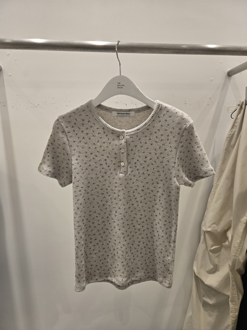 THE SECOND GROW東大門代購女士新品真品時尚人氣T恤紐扣THE SECOND GROWT恤圖色3