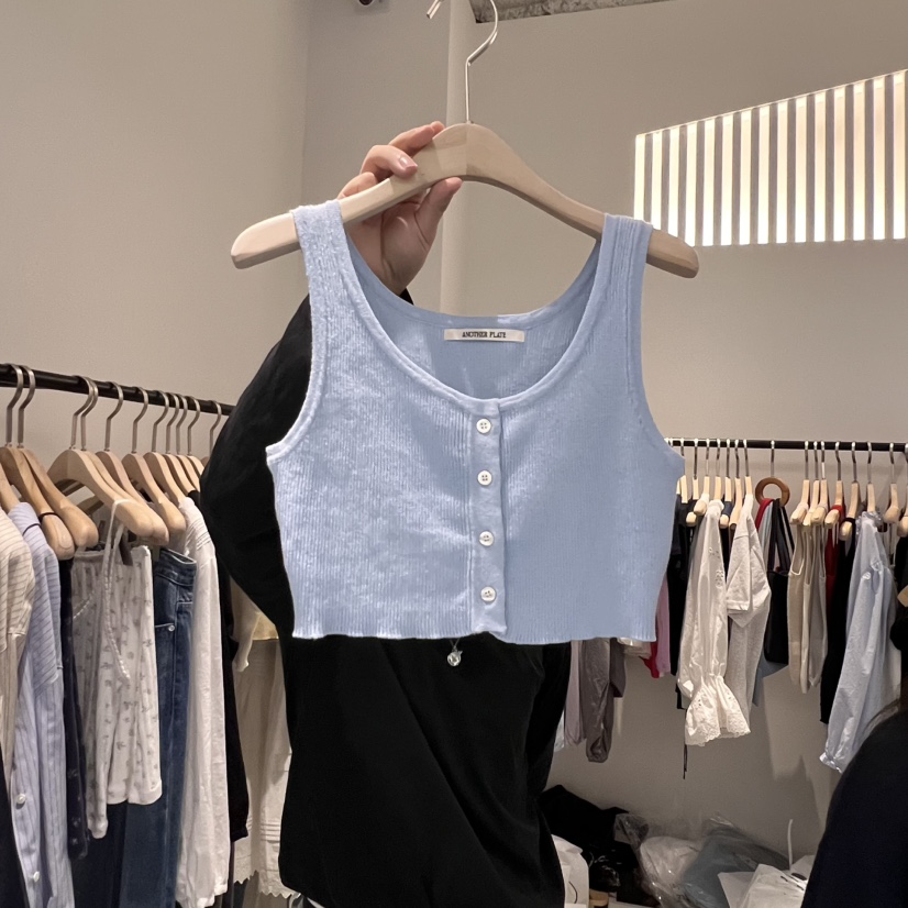 PLATE韓國直郵女士新品25春夏真品休閑時尚人氣熱賣吊帶背心PLATE吊帶/背心圖色2