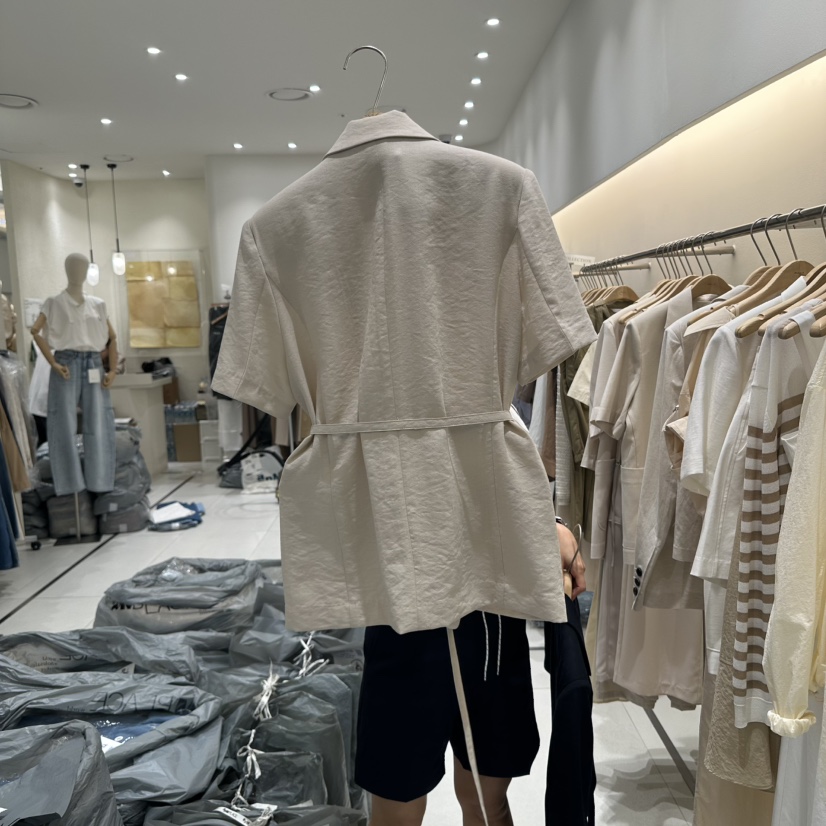 BLUEI-D東大門實拍女裝新品休閑職業熱賣25春夏夾克含腰帶Blue i-d夾克