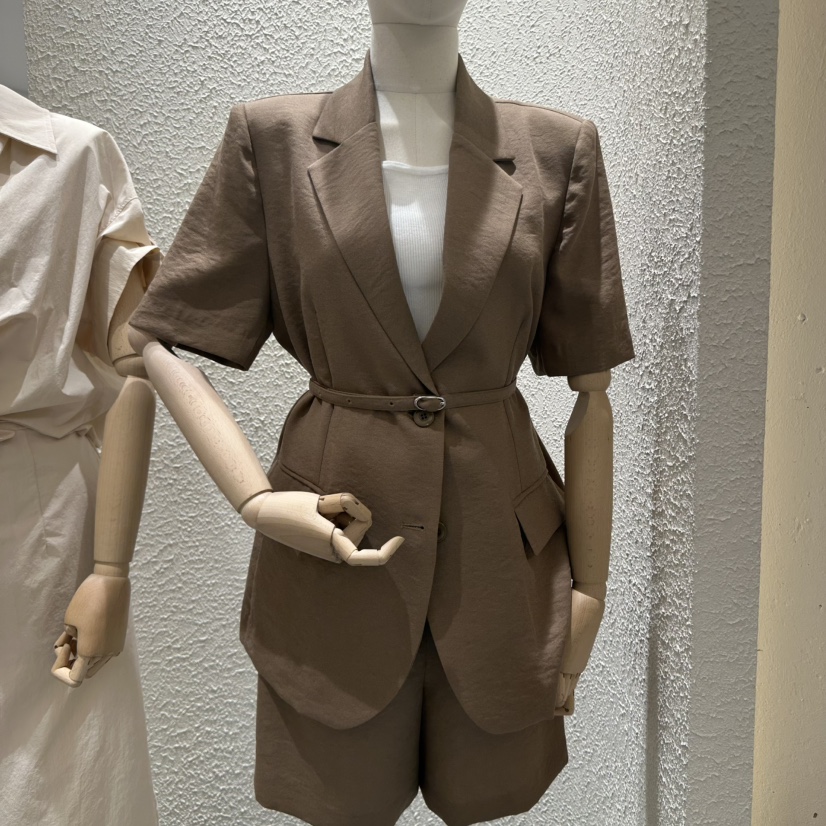 BLUEI-D東大門實拍女裝新品休閑職業熱賣25春夏夾克含腰帶Blue i-d夾克圖色2