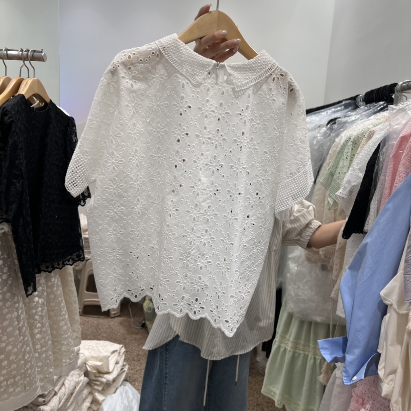 A韓國代購女裝新品熱賣25春夏休閑真品人氣時尚推薦襯衫蕾絲衫A STORE襯衫/蕾絲衫