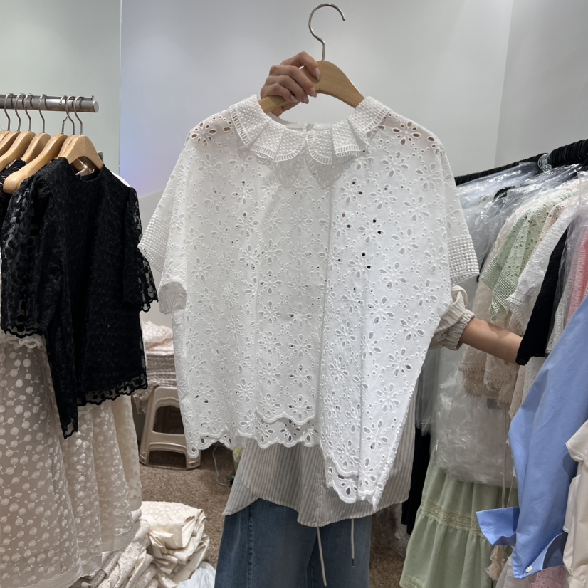 A韓國代購女裝新品熱賣25春夏休閑真品人氣時尚推薦襯衫蕾絲衫A STORE襯衫/蕾絲衫圖色2