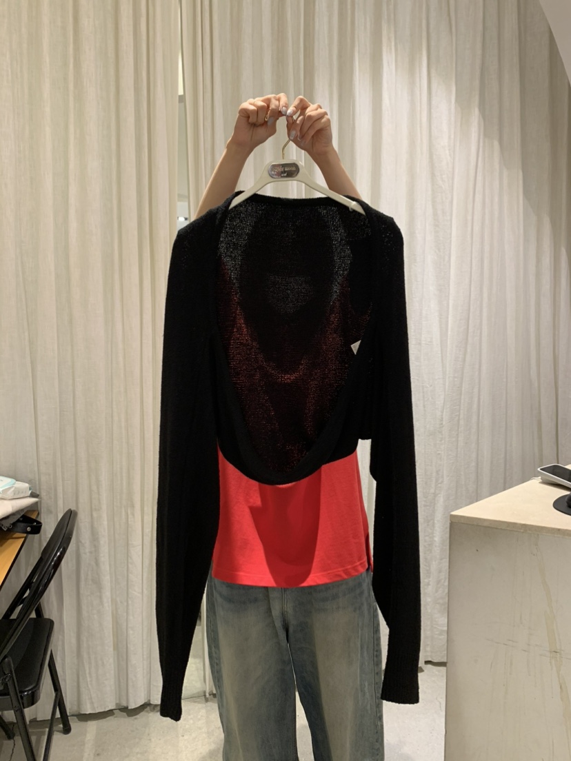 PAPERMOON韓國代購女士新款職業人氣真品25春夏針織衫亞麻寬松paper moon針織衫圖色5