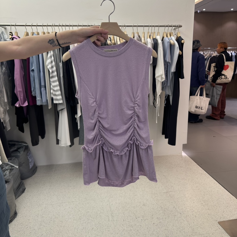 SANDALWOOD韓國直郵女士新品25春夏職業休閑真品吊帶背心亞麻SANDALWOOD吊帶/背心圖色2
