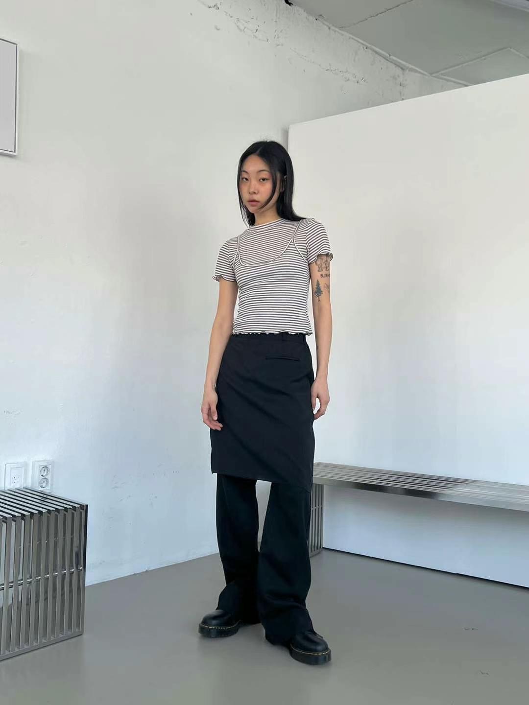 ASKHAKI韓國直郵女裝新款25春夏推薦休閑人氣熱賣裙褲假兩件ASKHAKI裙褲