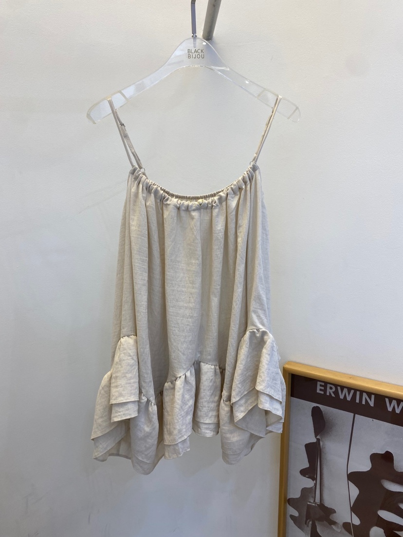 BLACK BIJOU韓國直郵㊣東大門實拍女裝新品休閑吊帶背心亞麻BLACK BIJOU吊帶/背心圖色2