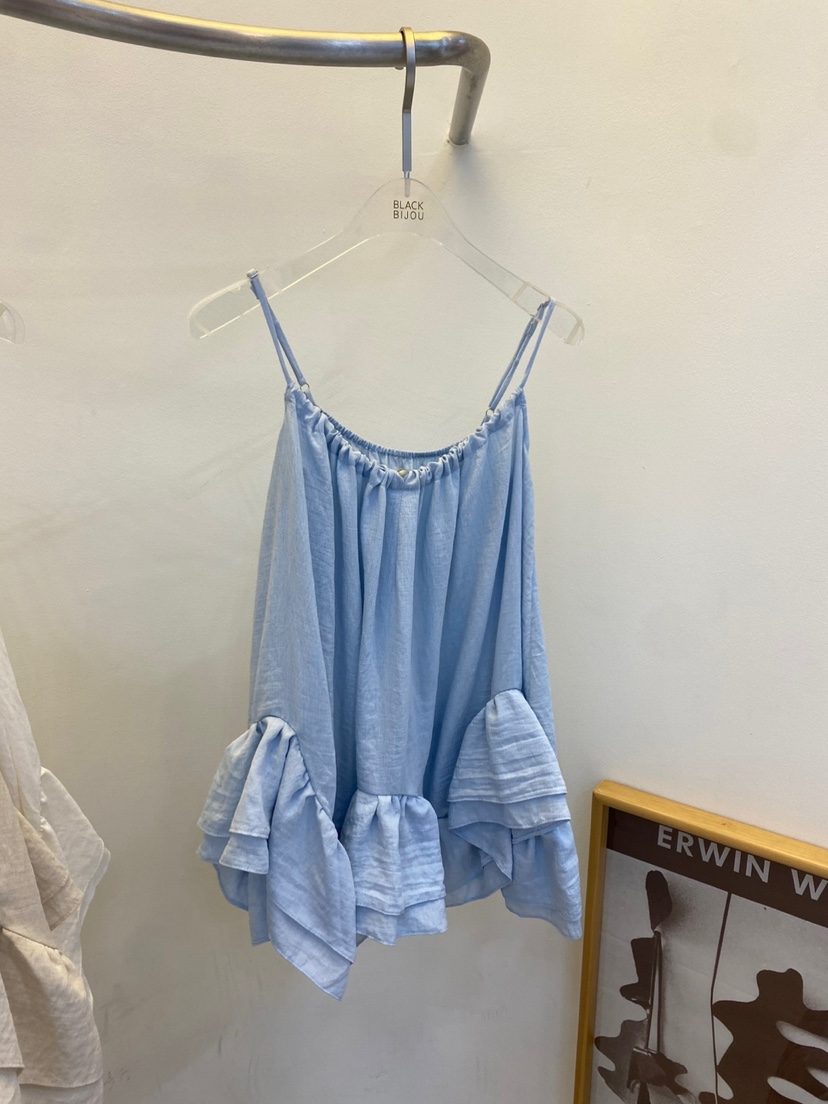 BLACK BIJOU韓國直郵㊣東大門實拍女裝新品休閑吊帶背心亞麻BLACK BIJOU吊帶/背心圖色3