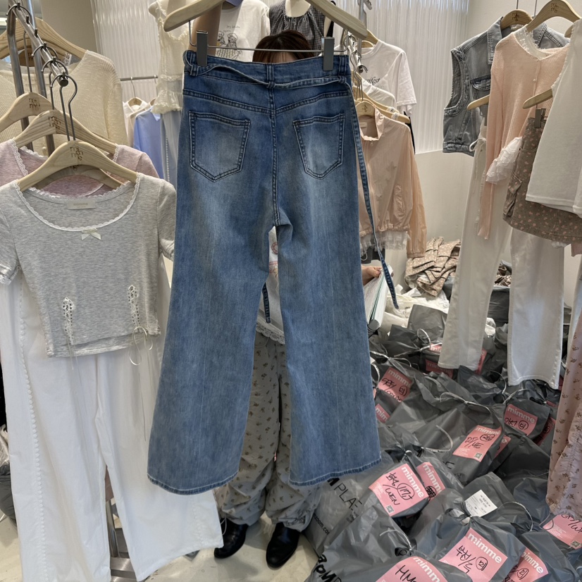 MIMME韓國直郵㊣東大門實拍女裝新品時尚人氣休閑休閑褲含腰繩MIMME休閑褲