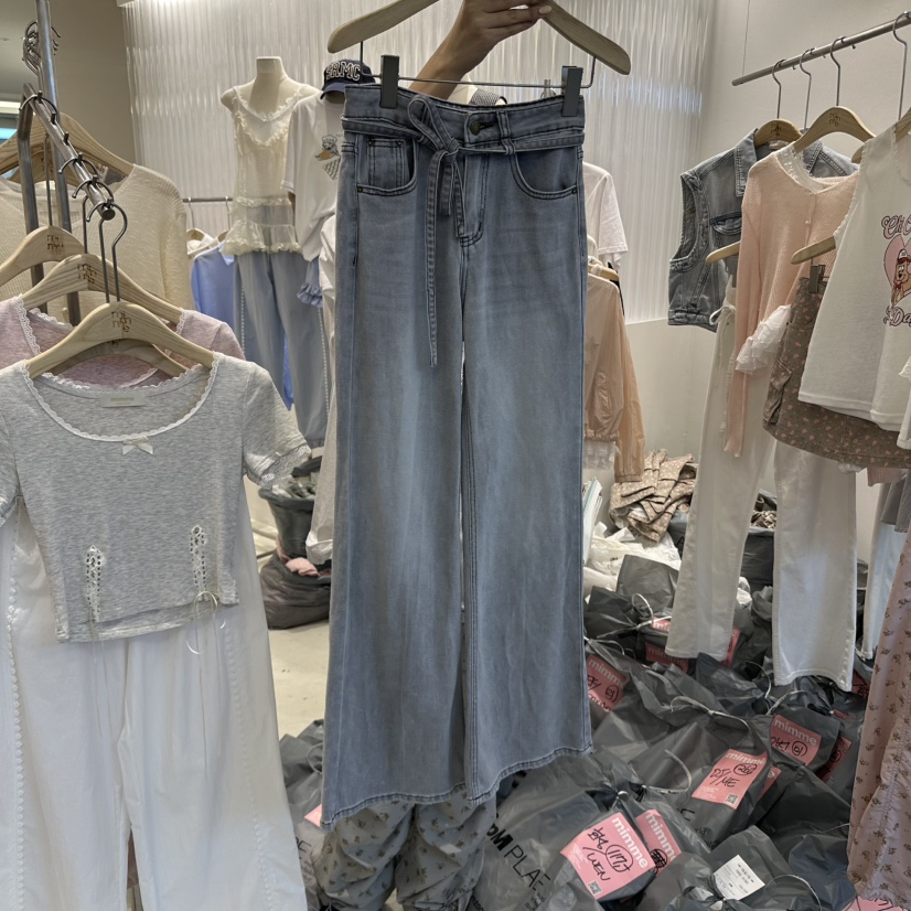 MIMME韓國直郵㊣東大門實拍女裝新品時尚人氣休閑休閑褲含腰繩MIMME休閑褲圖色2