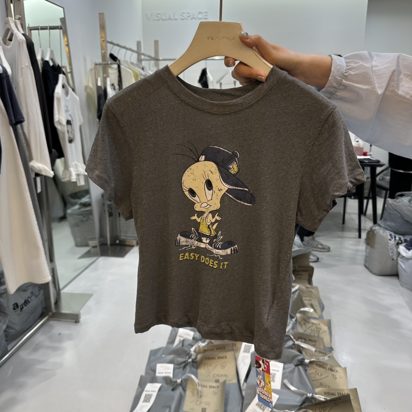 VISUAL SPACE韓國㊣直郵東大門代購女裝新品推薦熱賣時尚T恤VISUAL SPACET恤圖色3